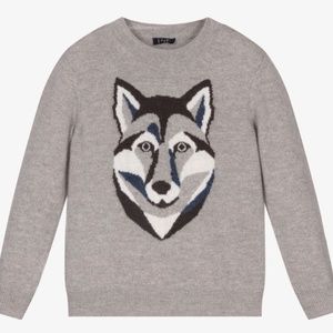 IL GUFO GREY WOOL WOLF SWEATER